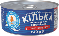 Килька чорноморская неразборная в соусе ТМ "Батискаф", 240г